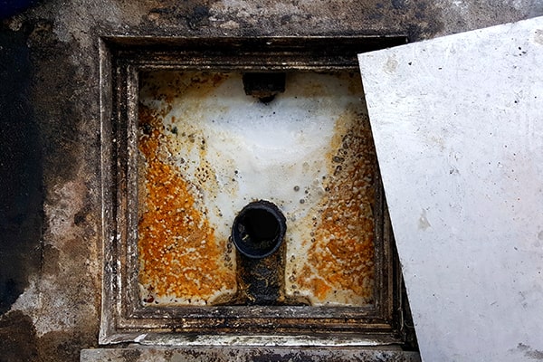 slow drainage, foul odors, and visible grease buildup are common indicators that grease trap cleaning is needed